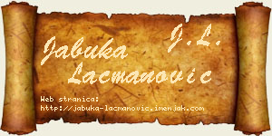 Jabuka Lacmanović vizit kartica